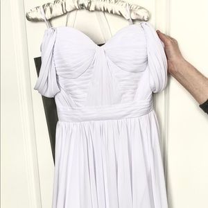 Pure white off-the-shoulder wedding dress